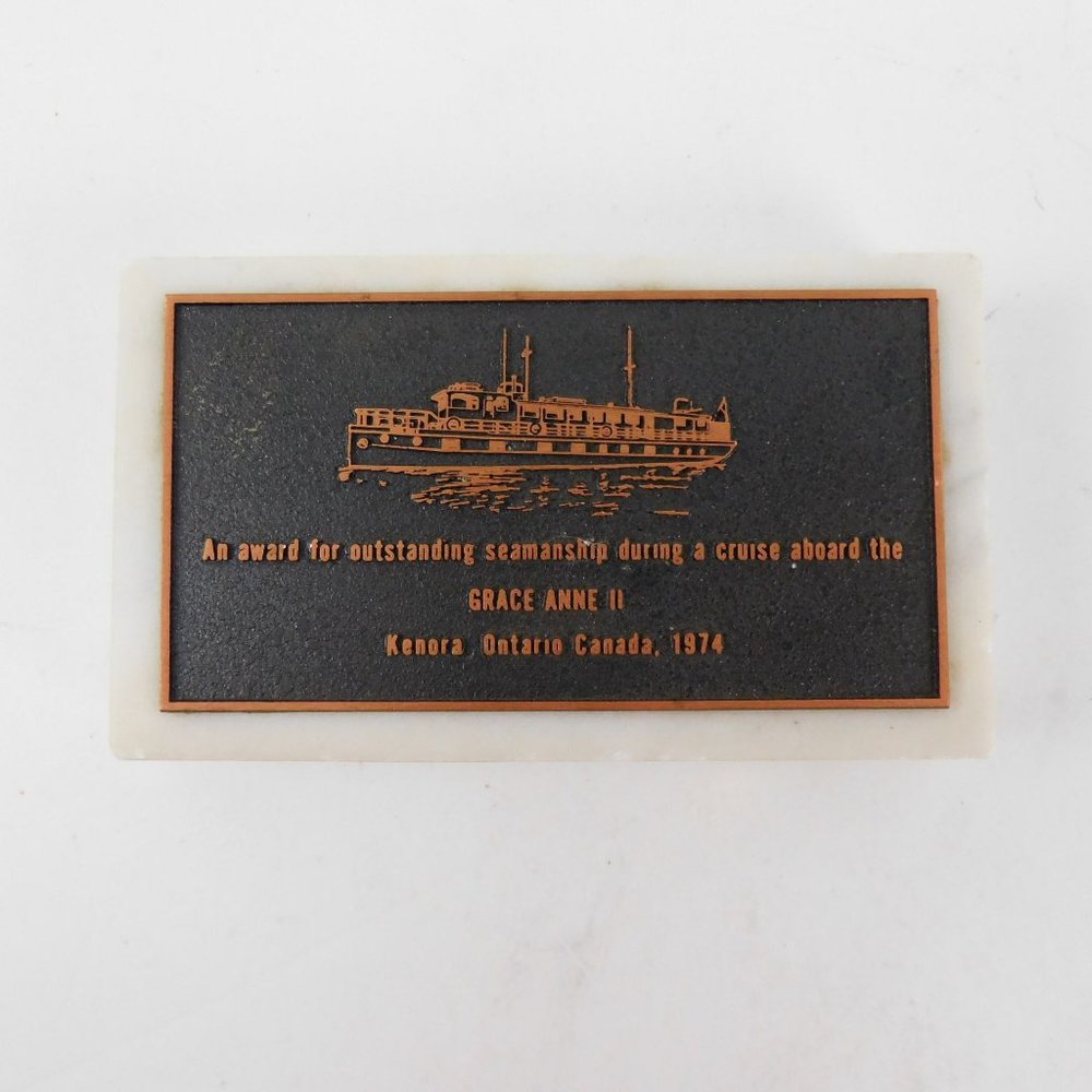 Vintage Paperweight Desk Grace Anne II Ship Kenora Ontario Canada. 1974 - Picture 2 of 9